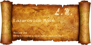 Lazarovics Máté névjegykártya