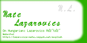 mate lazarovics business card